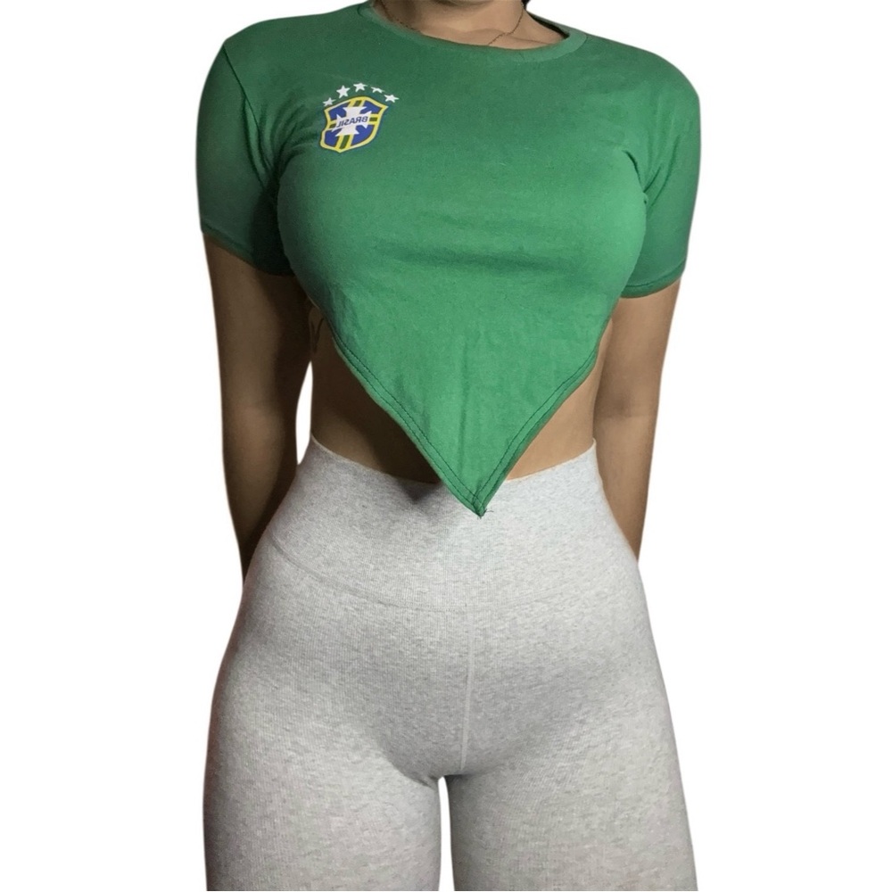 Brazil Reworked Custom V Cut Crop Top